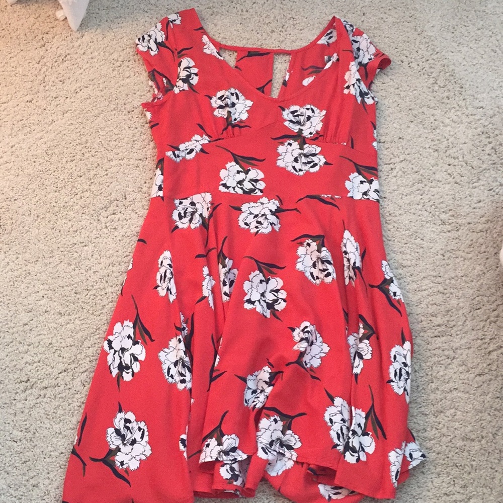 Floral red dress